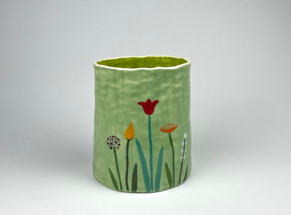 Flower garden oval vase